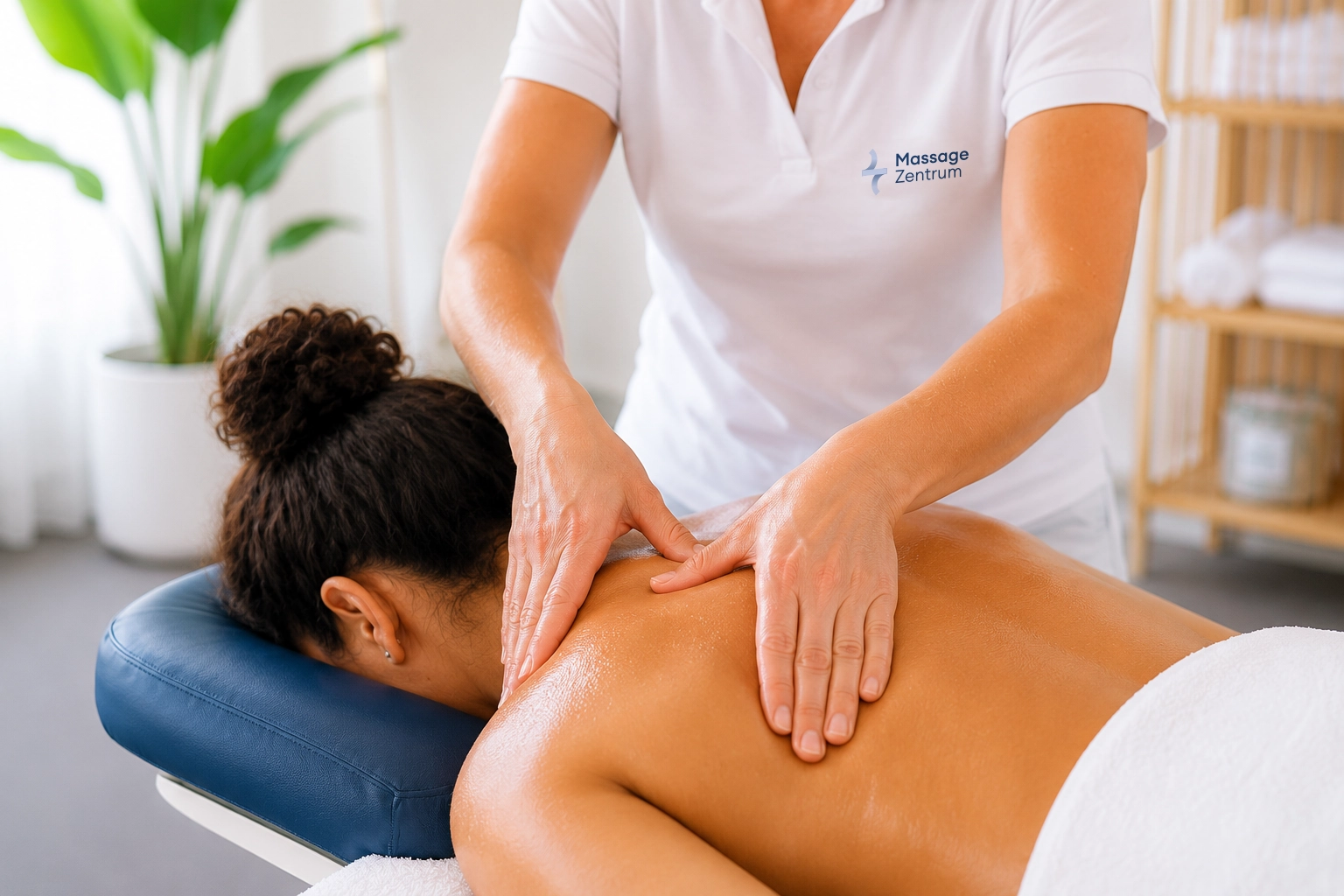 Klassische Massage von Nacken und Rücken im Massage Zentrum an der Essanestrasse in Eschen
